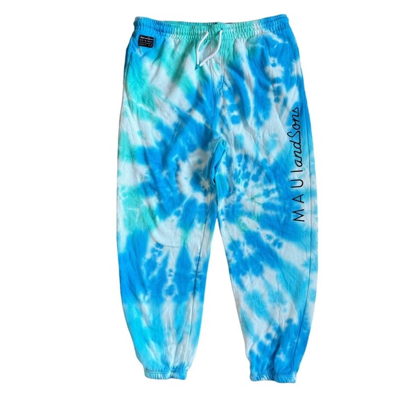 Maui & Sons Tie Dye Jogger Sweatpants Size XL Blue White Surf - Picture 1 of 9